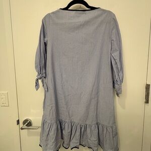 Zara Blue Midi Dress with Ruffle Hem